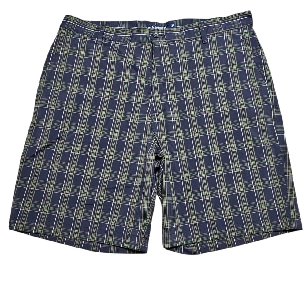 Chaps Golf Shorts Men's Size 38‎ Blue Green Plaid Performance 9" Inseam